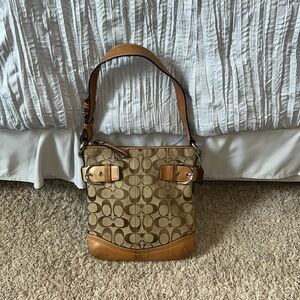 Coach small tan shoulder purse